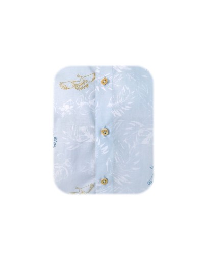 Camisa playera azul claro estampada manga corta Slim para hombre