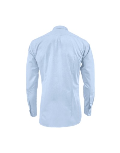 Camisa azul claro en algodón manga larga Slim para hombre