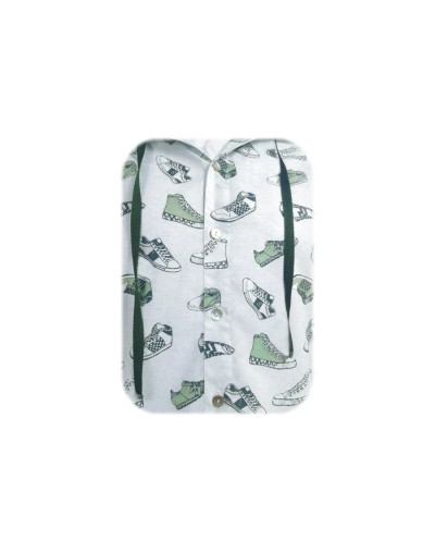 Camisa con capota estampada slim fit manga larga hombre