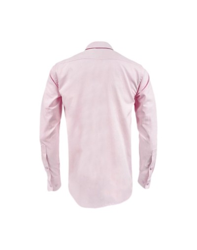 Camisa en oxford rosada manga larga slim fit para hombre