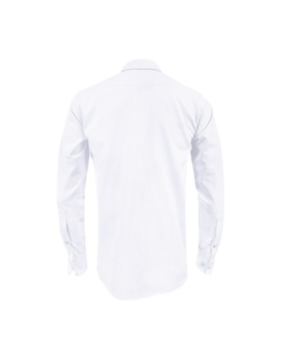 Camisa en oxford blanca manga larga slim fit para hombre