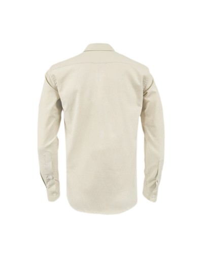 Camisa en oxford beige manga larga slim fit para hombre