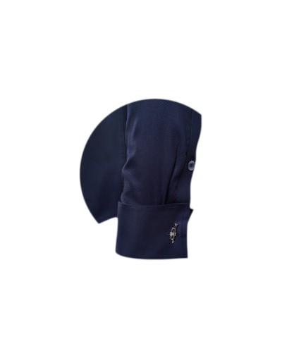 Camisa formal azul oscura puño mancornas manga larga hombre