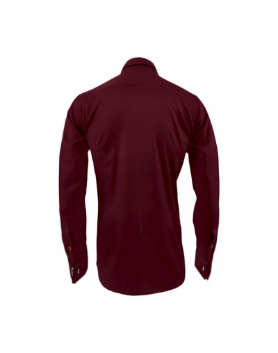 Camisa formal vino tinto para mancornas manga larga hombre