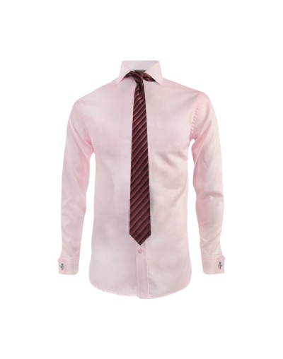 Camisa formal rosada puño para mancornas manga larga hombre