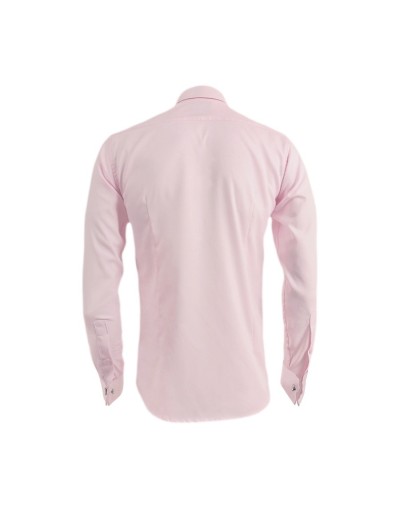 Camisa formal rosada puño para mancornas manga larga hombre