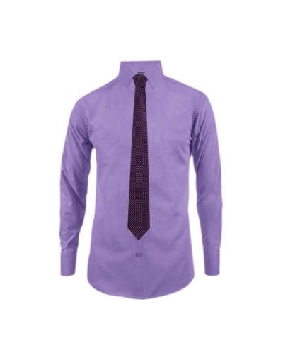 Camisa formal lila en algodón manga larga Slim para hombre