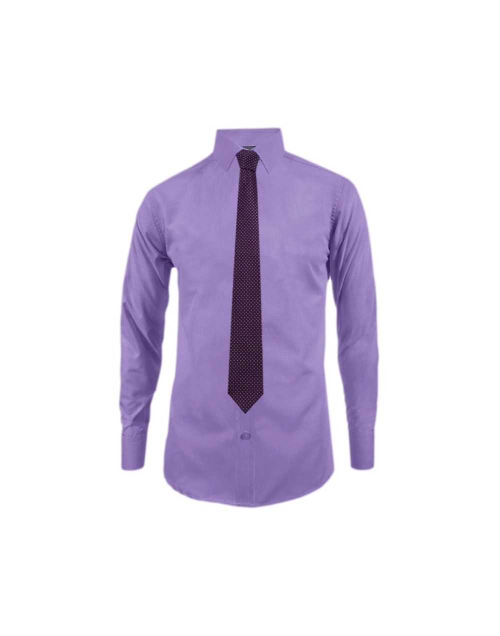 Camisa formal lila en algodón manga larga Slim para hombre
