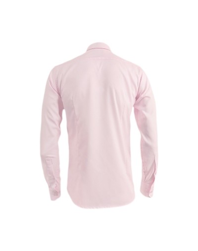 Camisa formal rosada cuello francés manga larga para hombre