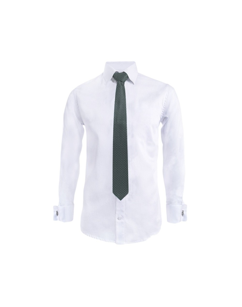 Camisa formal blanca puño para mancornas manga larga hombre
