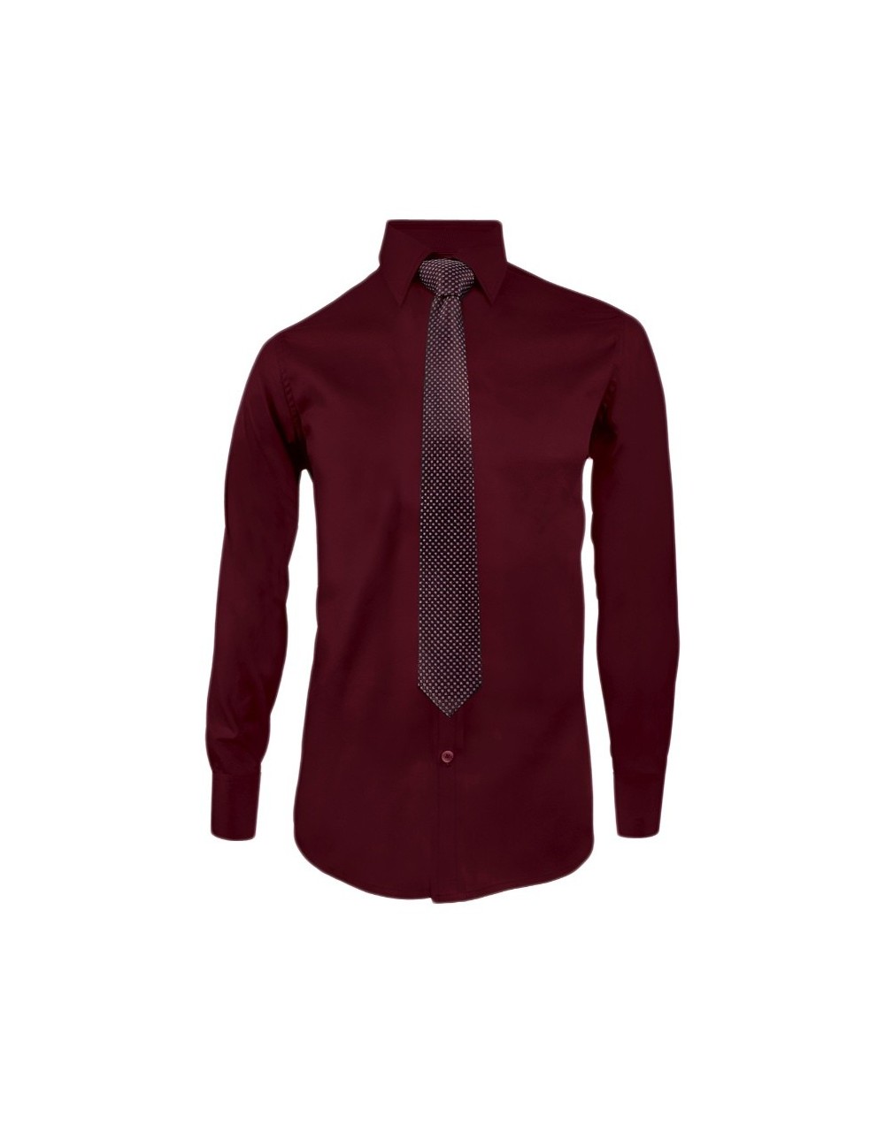 Camisa para corbata vino tinto manga larga Slim hombre