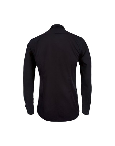 Camisa formal negra en algodón manga larga Slim para hombre