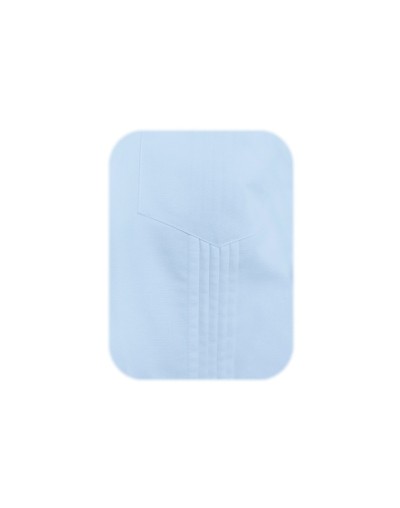 Guayabera alforzas azul claro con 2 bolsillos manga larga hombre