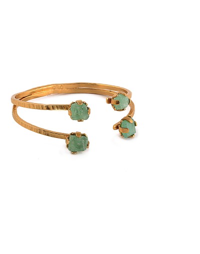 Totem pulsera 4 esmeraldas
