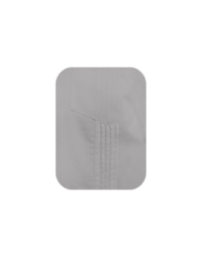 Guayabera alforzas gris claro con 2 bolsillos manga larga hombre