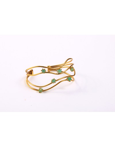 Pistilo esmeralda II pulsera 4 hilos 6 esmeraldas
