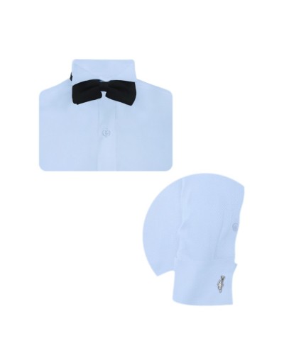 Camisa smoking azul claro puño mancornas manga larga hombre