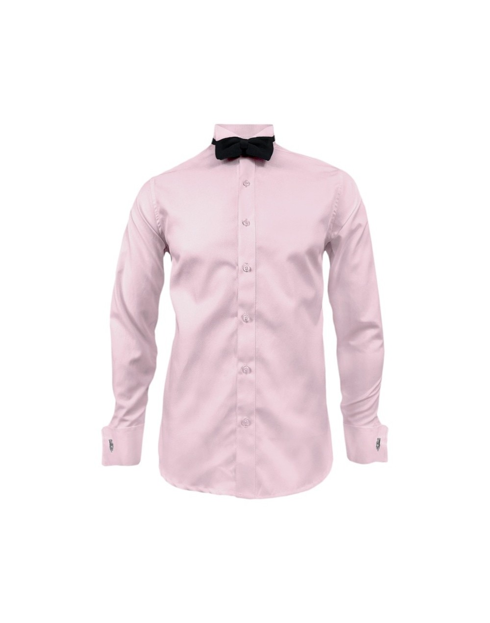 Camisa smoking rosada puño mancornas manga larga hombre