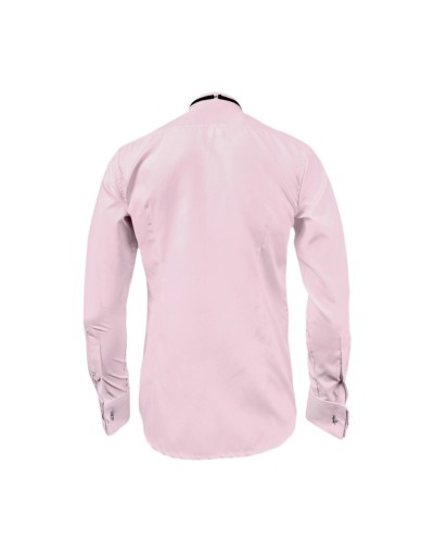 Camisa smoking rosada puño mancornas manga larga hombre