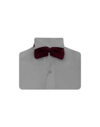 Camisa smoking cuello pajarito gris claro puño clásico manga larga para hombre