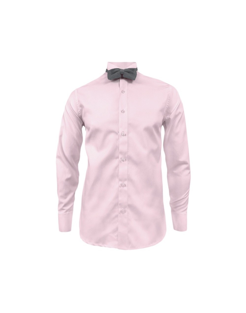 Camisa smoking rosada puño clásico manga larga para hombre