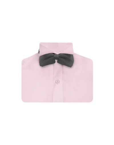 Camisa smoking rosada puño clásico manga larga para hombre