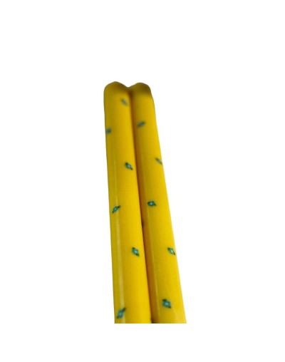 Juego velas largas amarillas flores