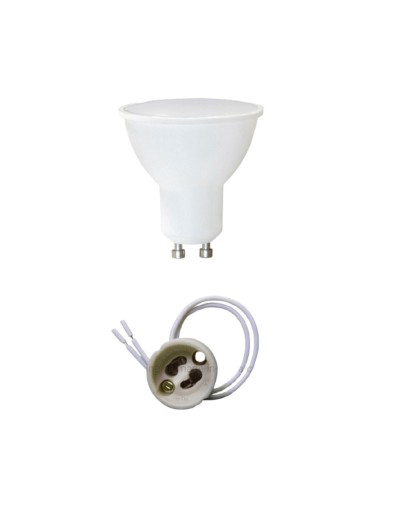 Bombillo led gu10 5w luz calida con socket
