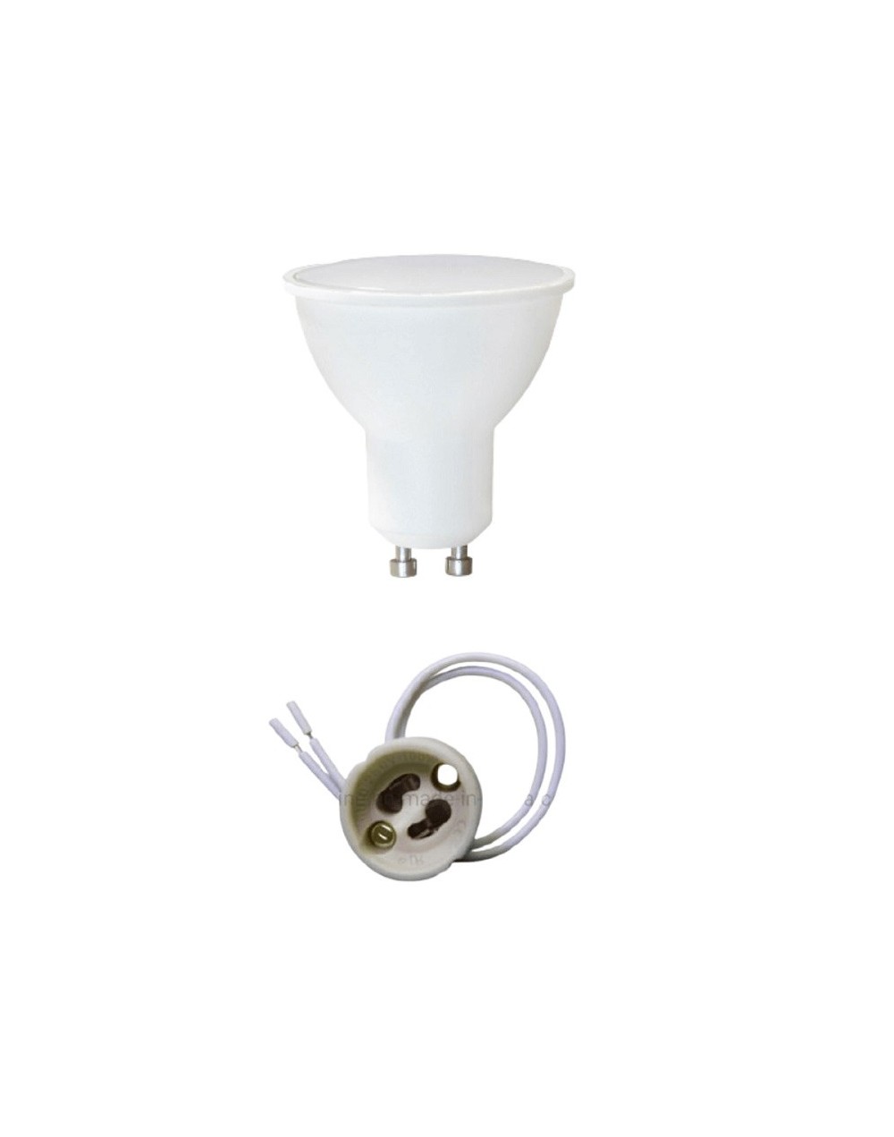 Bombillo led gu10 5w luz calida con socket