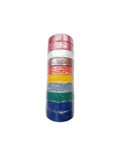 Pack 10 Unidades Cinta Aislante Pvc Colores 20 Yardas