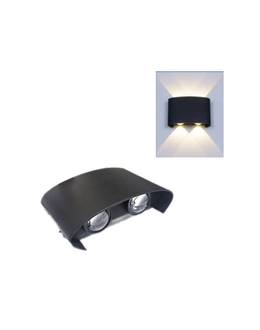 Lámpara De Pared 4 Luces Lupa Led Up & Down 4W Interior/Exterior