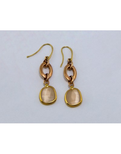Aretes en oro amarillo y rosado