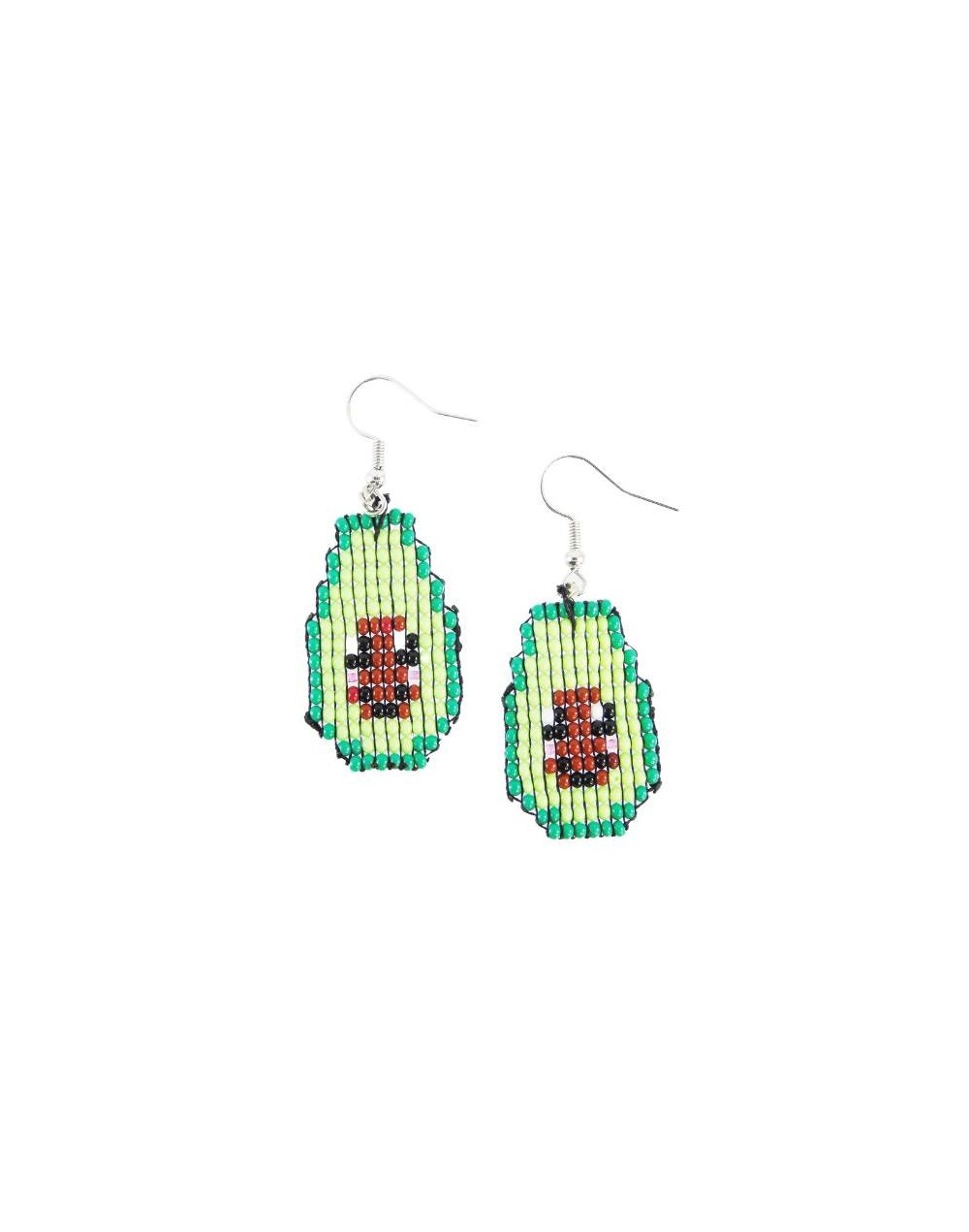 Aretes en mostacilla de aguacate 