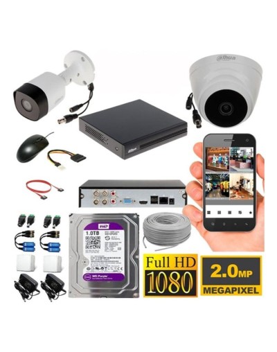 Cámaras de seguridad kit de 4 cámaras analógicas con accesorios para el hogar comercio e industria Incluye instalación