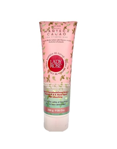 Crema fluida lady rose con manteca de cacao  vitaminas a  e