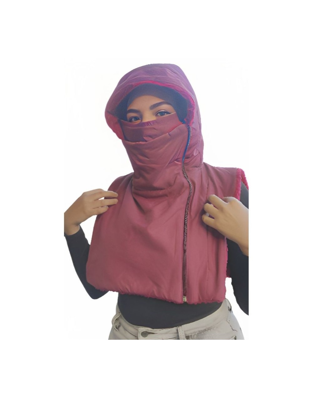 Peto corto impermeable con tapaboca