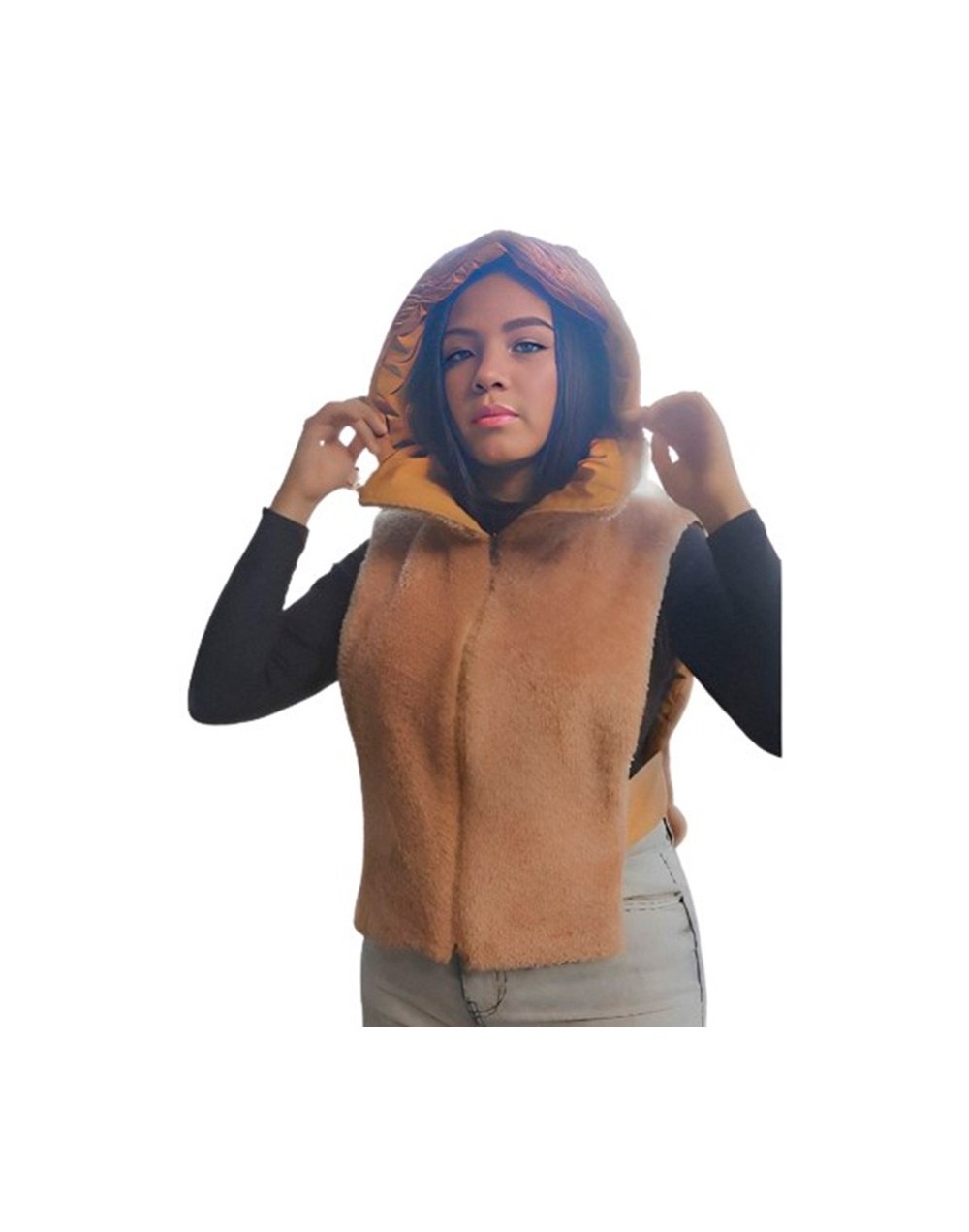 Chaleco peto impermeable doble faz color amarillo