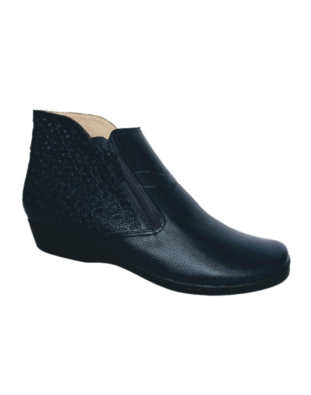Ref 181  botin cuero azul y repujado  ****ultimos pares de colecion***