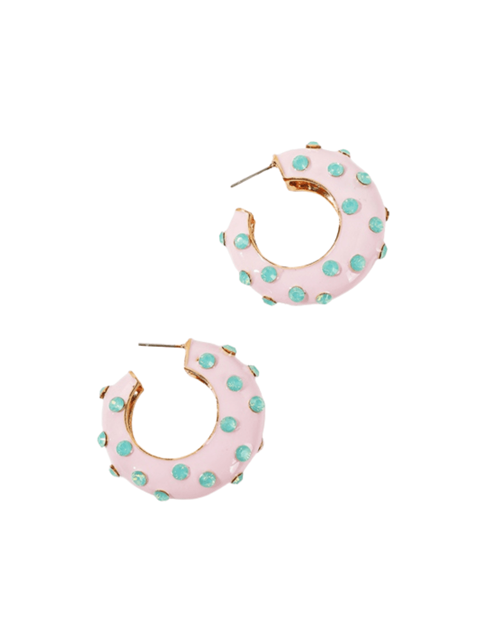 Aretes candongas fucsia con piedras blancas