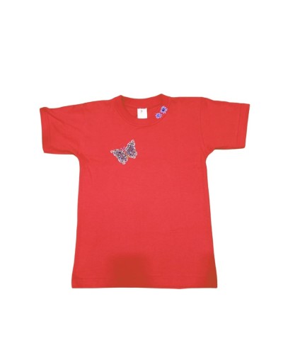 Camiseta mariposa con prederia