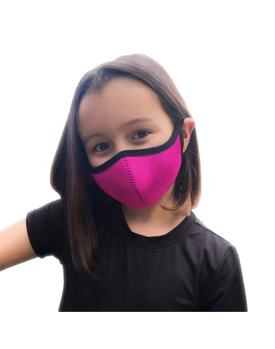 Tapabocas ajustable infantil doble faz fucsianegro