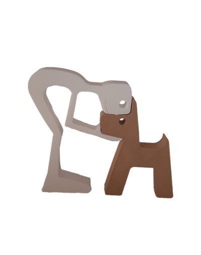 Figura decorativa perrito con su amo
