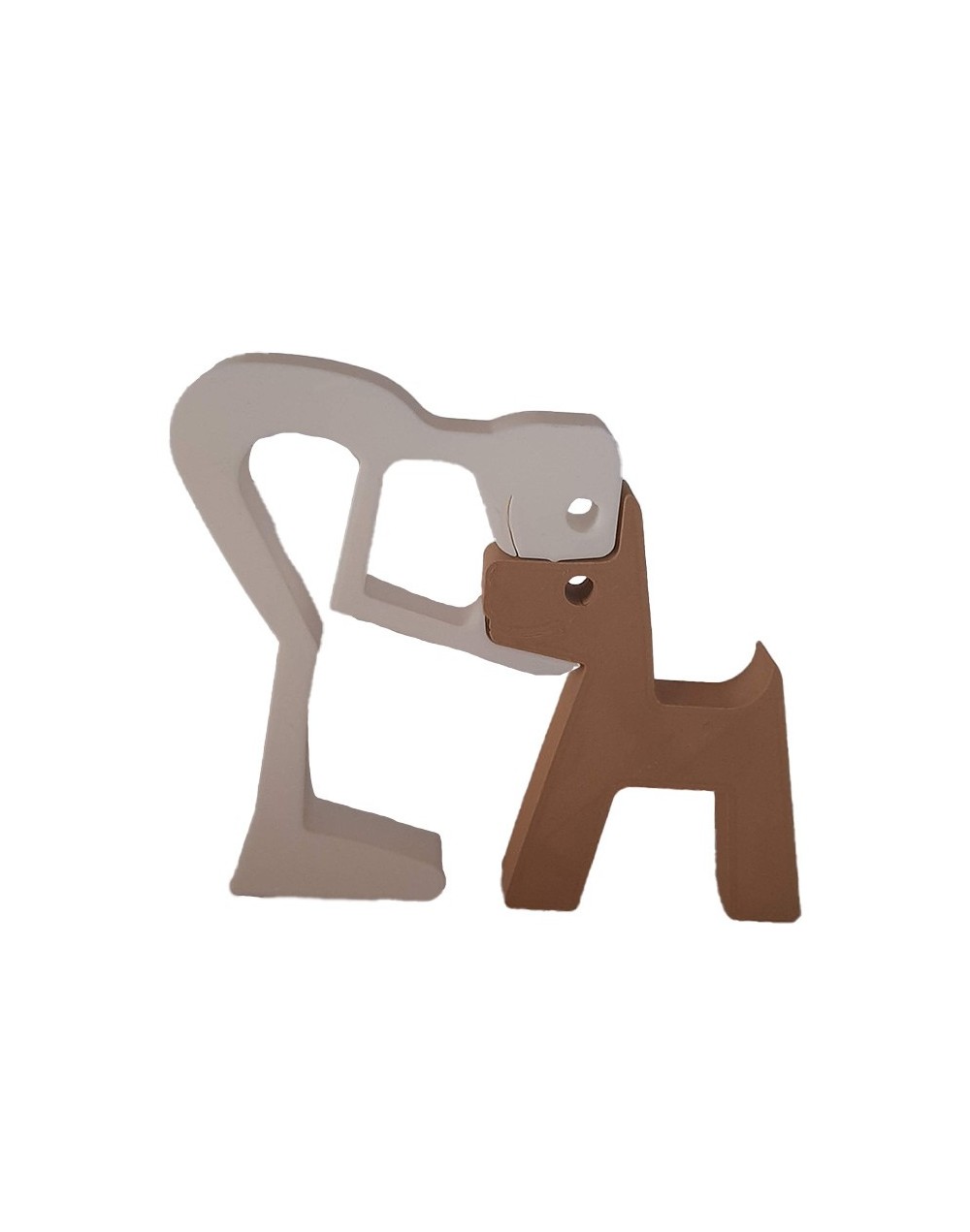 Figura decorativa perrito con su amo