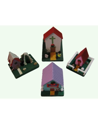 Casitas pequeñas navideñas por 4 unidades
