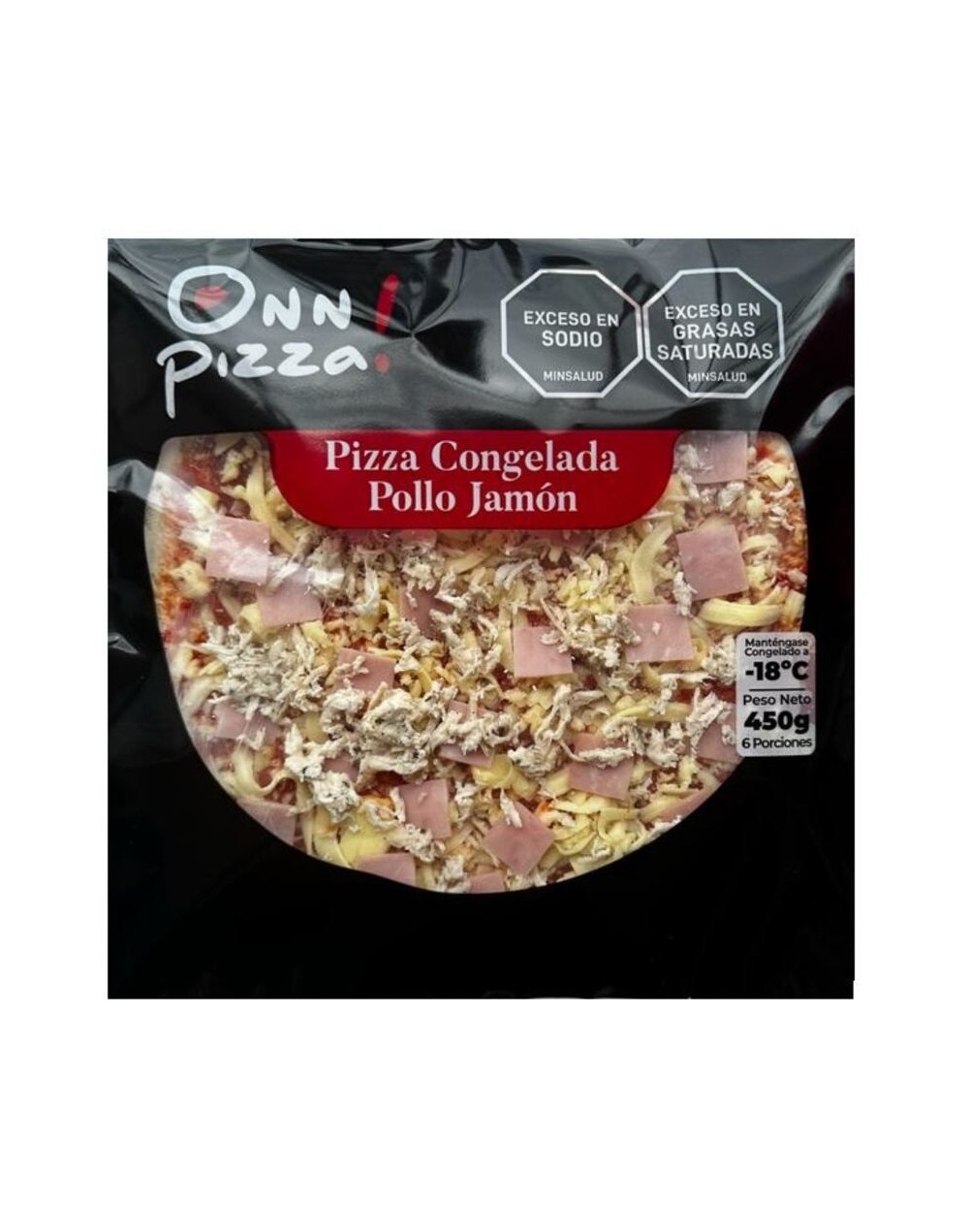 Pizza congelada pollo jamon