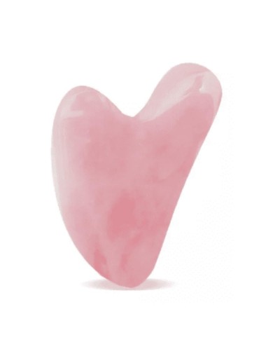 Gua sha natural cuarzo rosa forma corazón