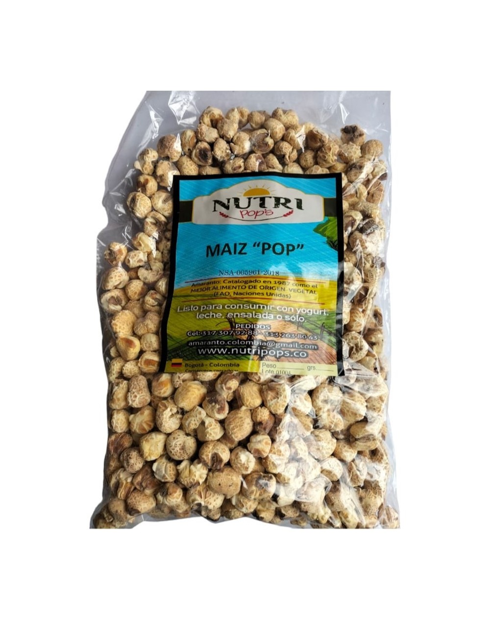 Maiz pop con miel de caña 200 gr