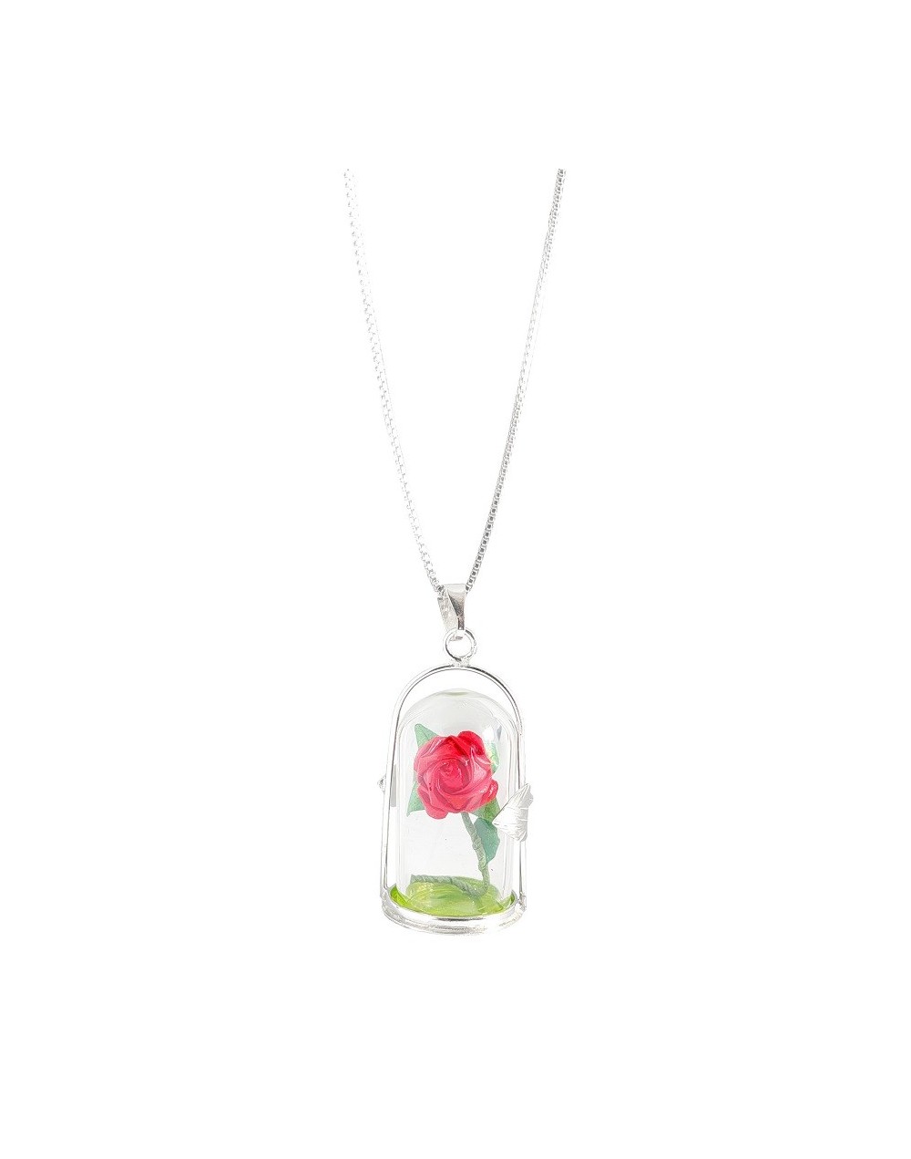 Dije rosa plata encapsulado