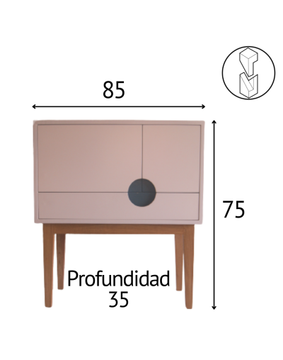 Mueble auxiliar cerchio  legno colombia