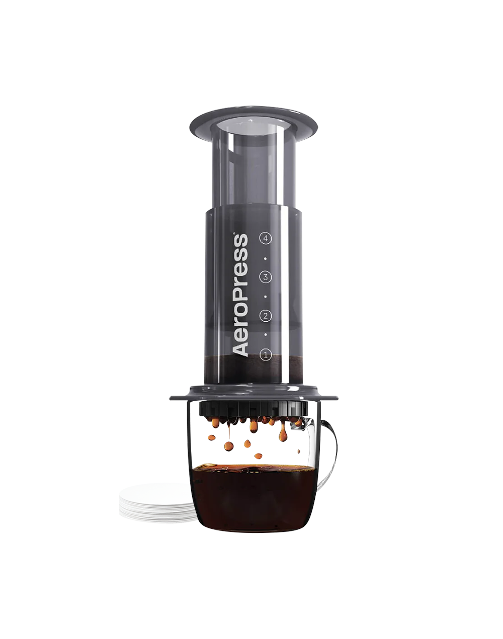 Aeropress con 100 filtros